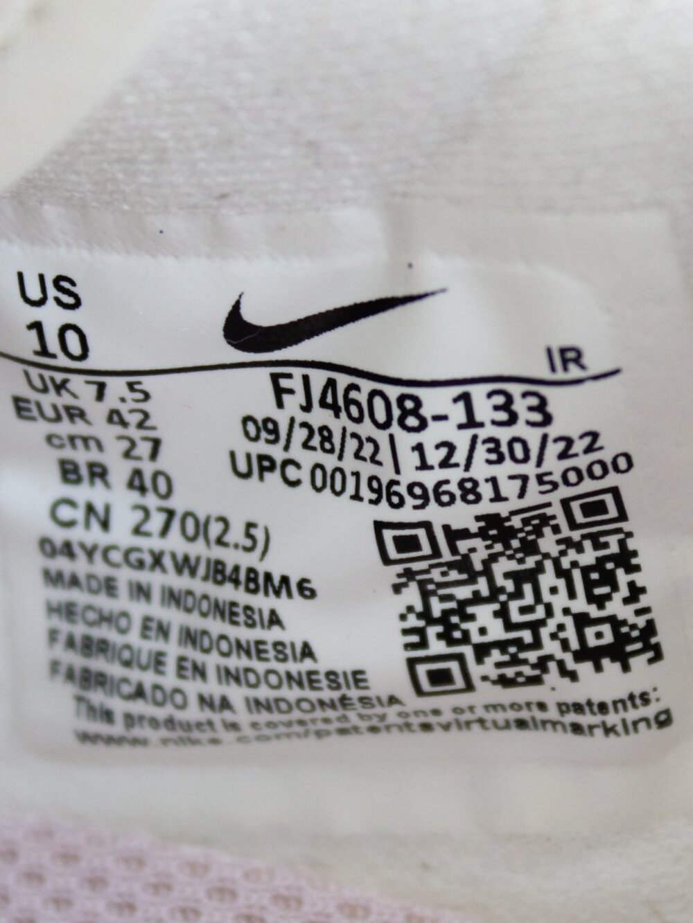 Nike Cortez Sail Iced Lilac White Yellow FJ4608-133 Women's Size 10 - Picture 6 of 6